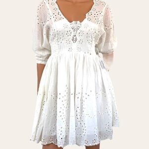 Free People White Midi Dress with Elegant Detailing